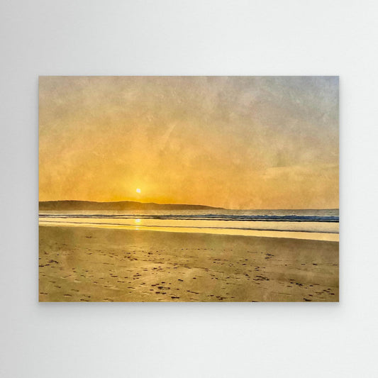 Sunset at Hayle Towans Canvas Print