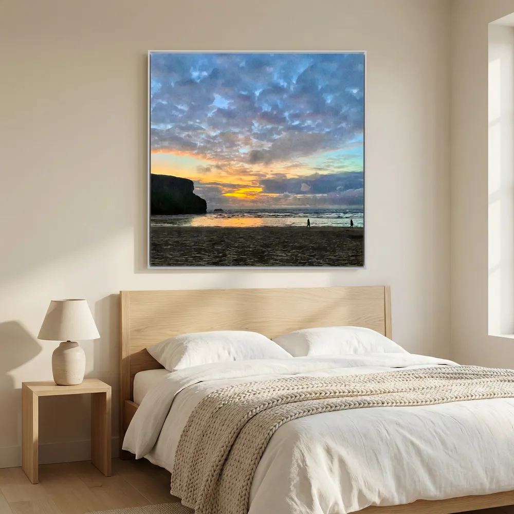 Mawgan Porth Sunset Square Canvas
