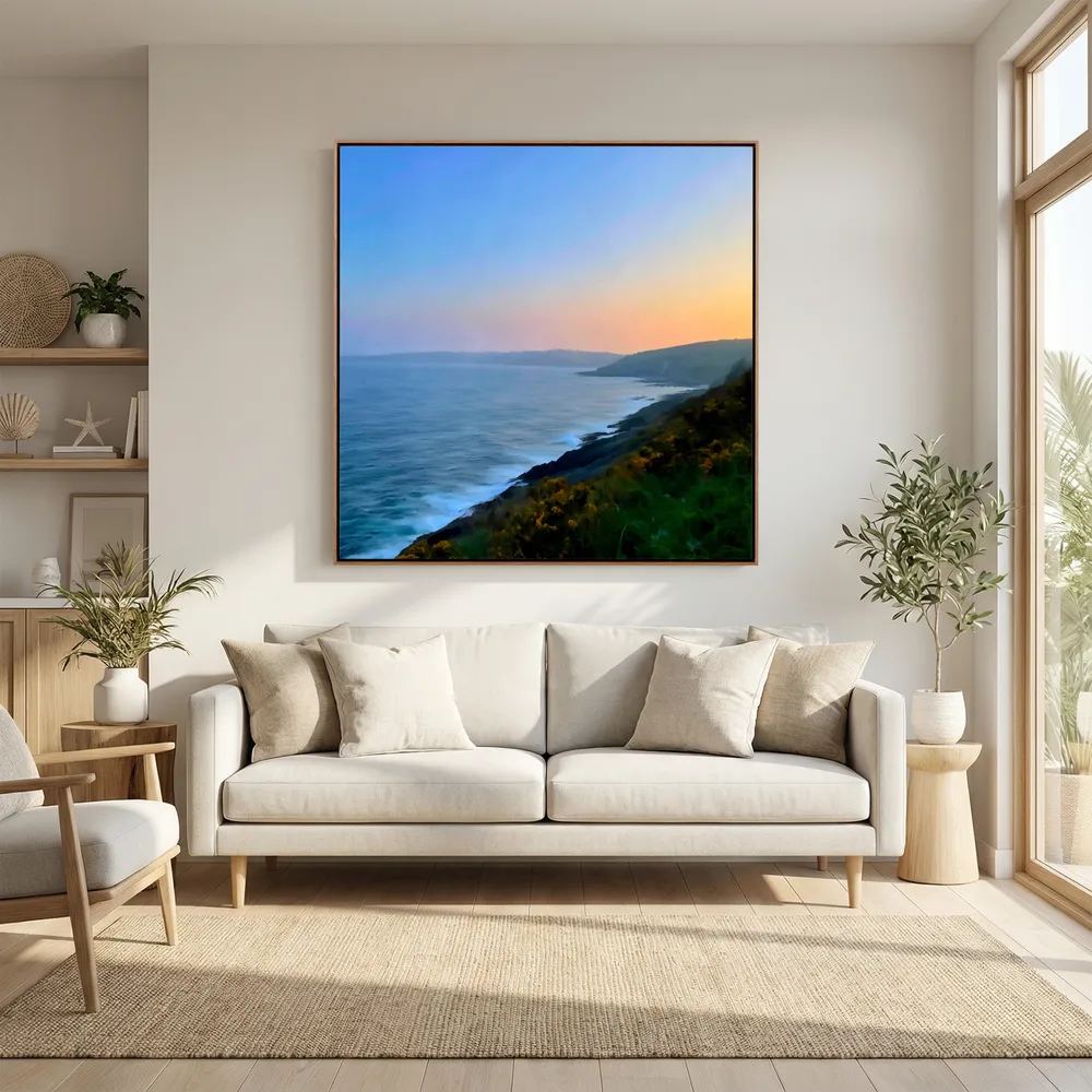 Maenporth Coast Path Square Canvas