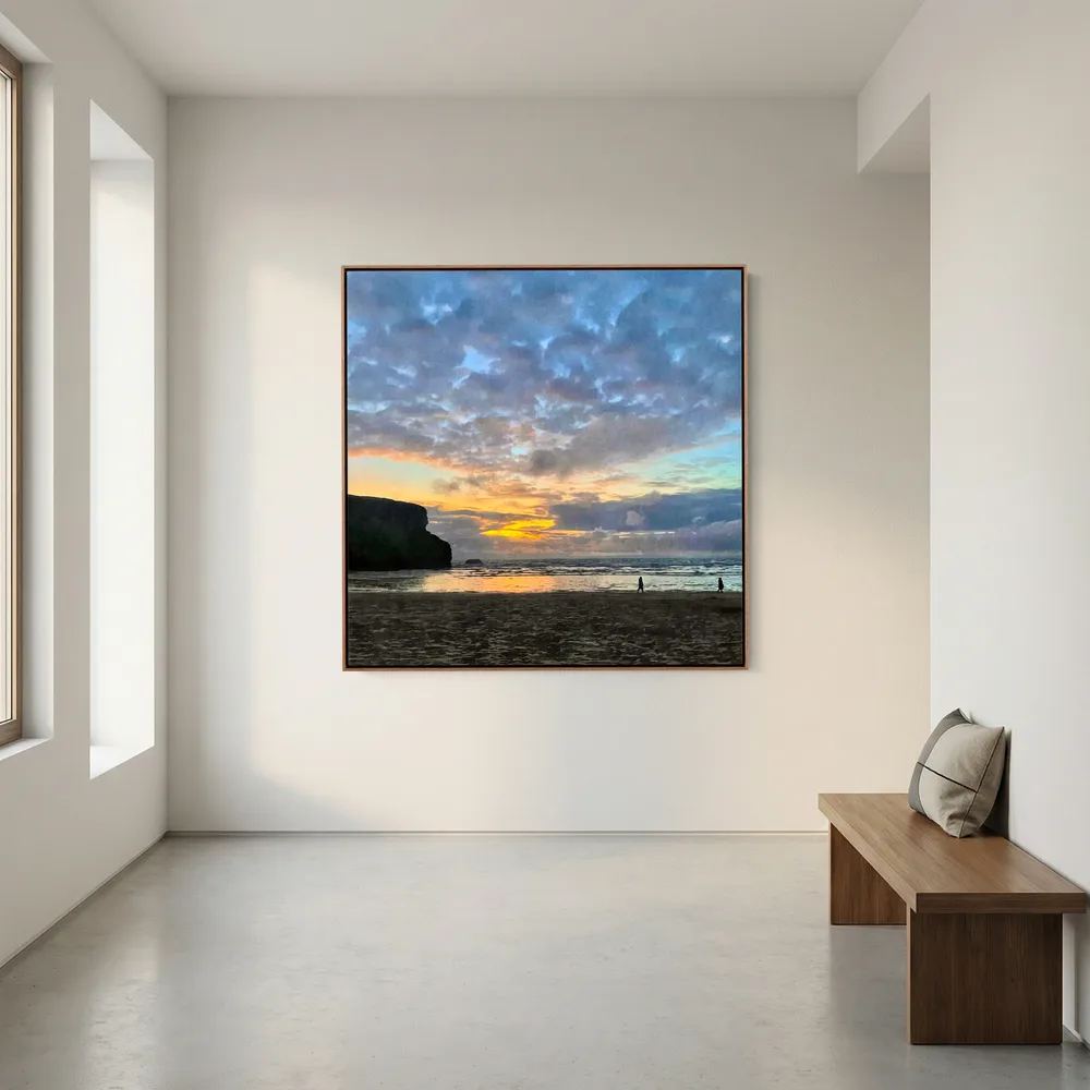 Mawgan Porth Sunset Square Canvas