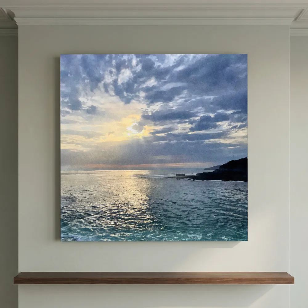 Porthleven Evening Square Canvas
