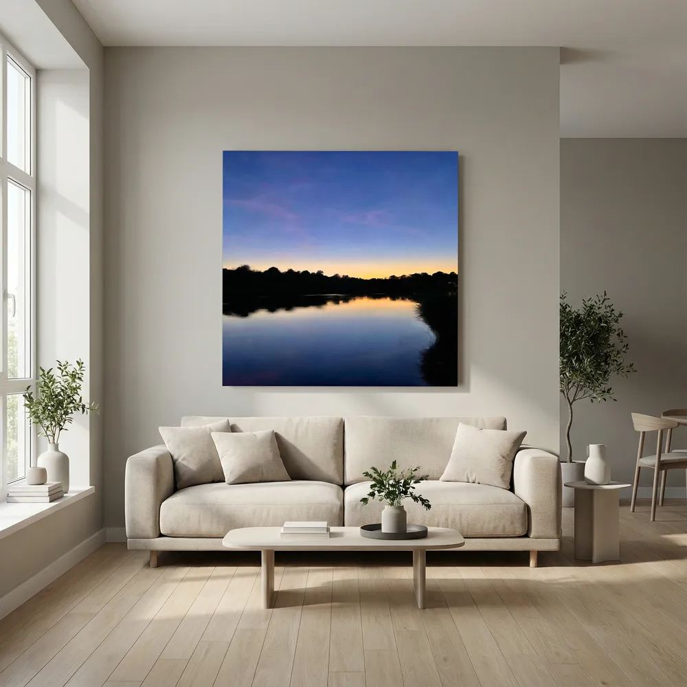 Late Evening at Swanpool Lake Square Canvas