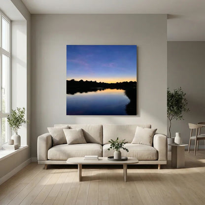 Late Evening at Swanpool Lake Square Canvas