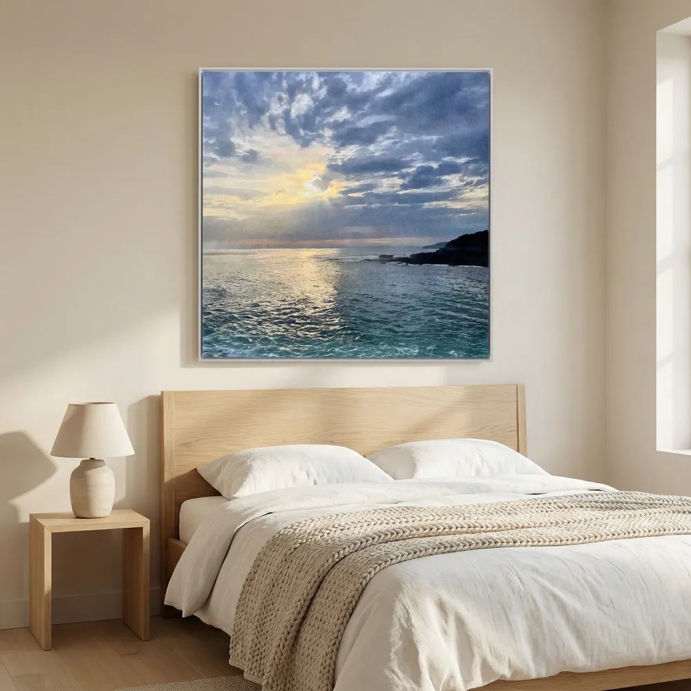 Porthleven Evening Square Canvas