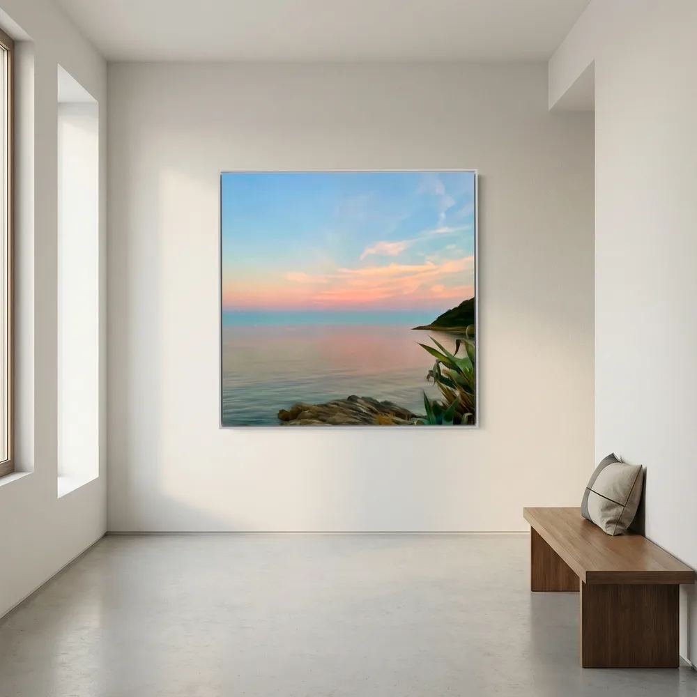 Twilight at Swanpool Beach Square Canvas