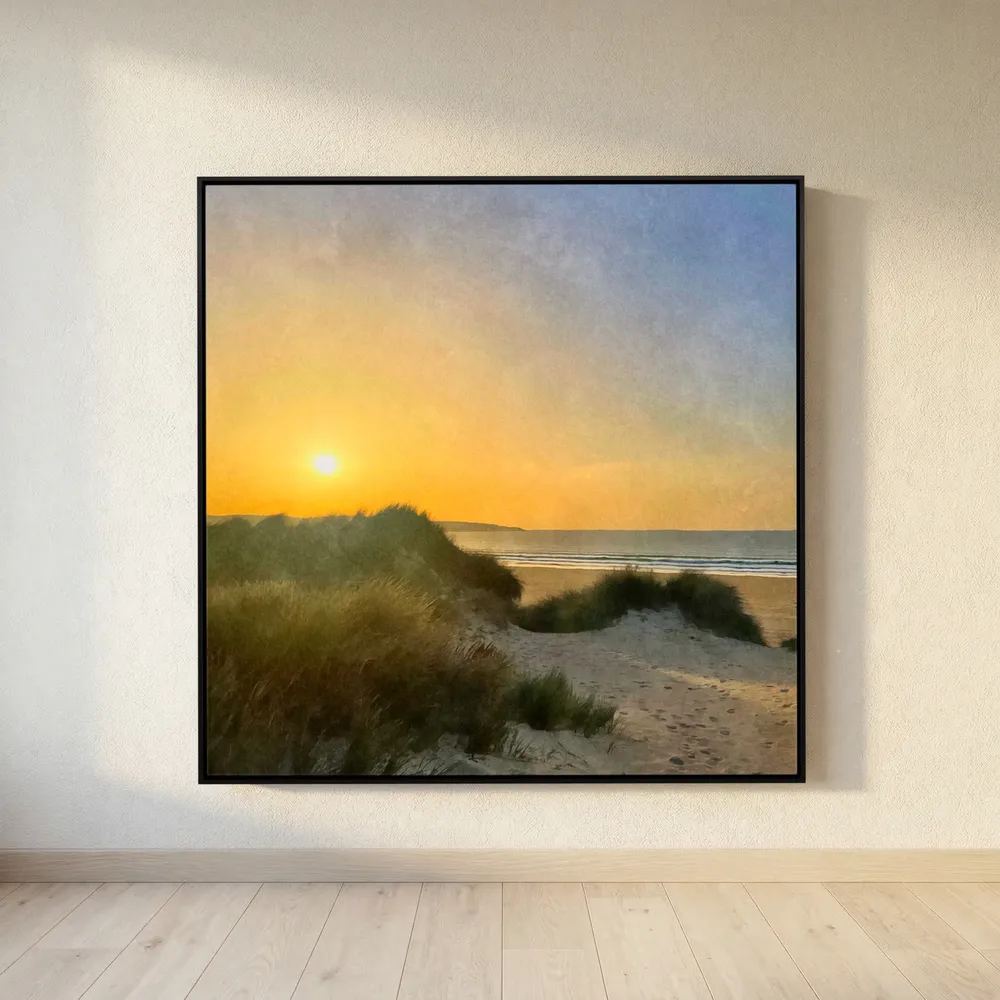 Hayle Dunes Sunset Square Canvas