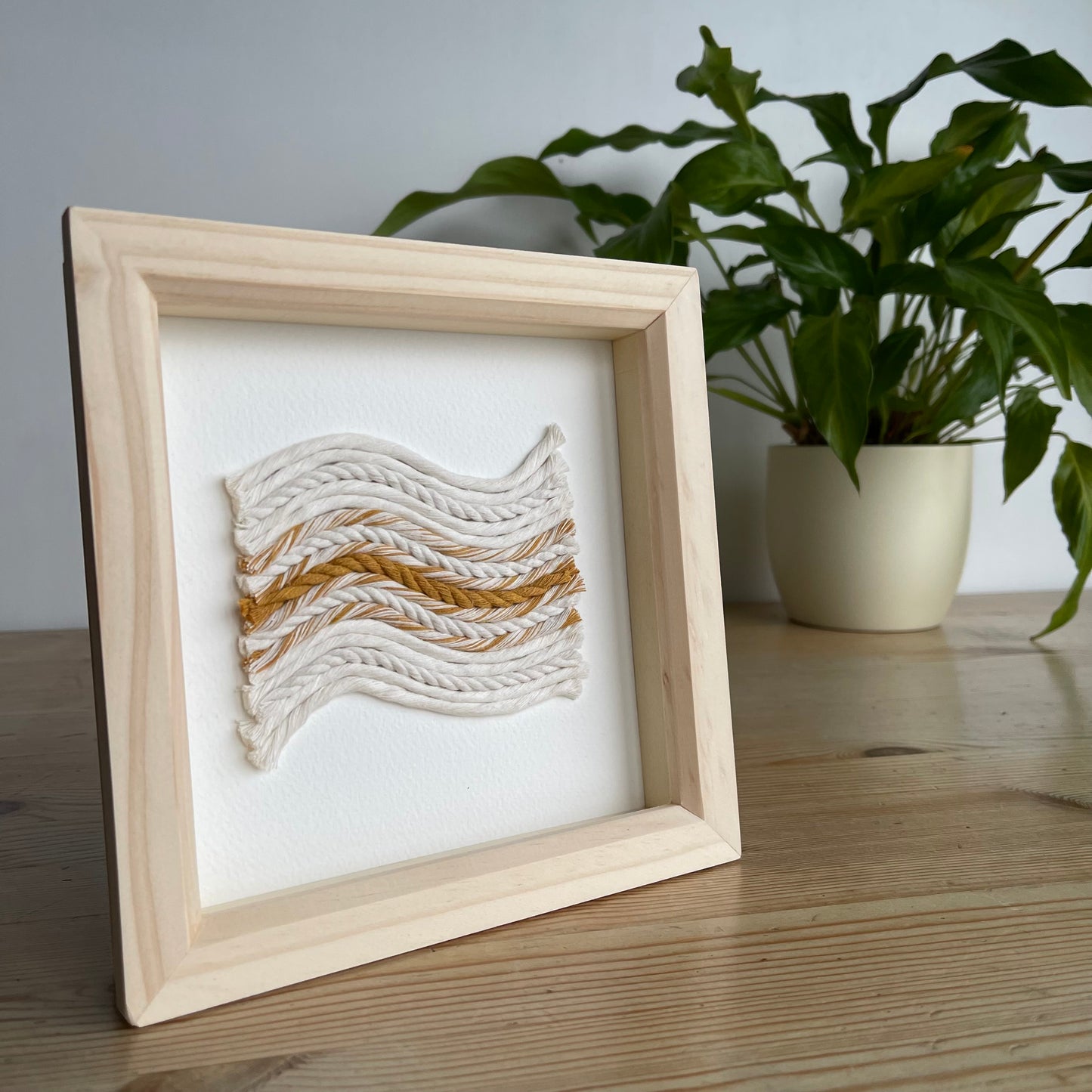 Yellow and Cream Rope Textile Art