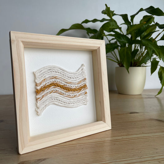 Yellow and Cream Rope Textile Art