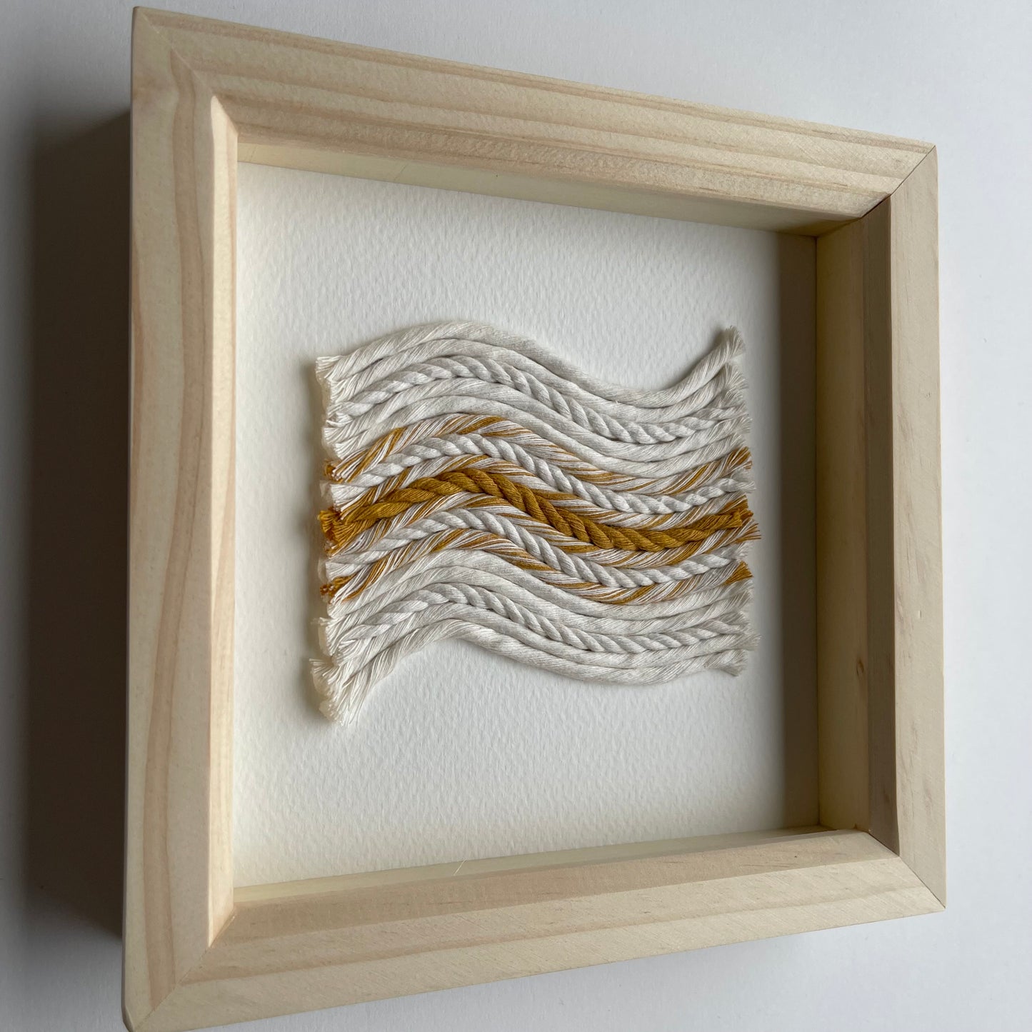 Yellow and Cream Rope Textile Art