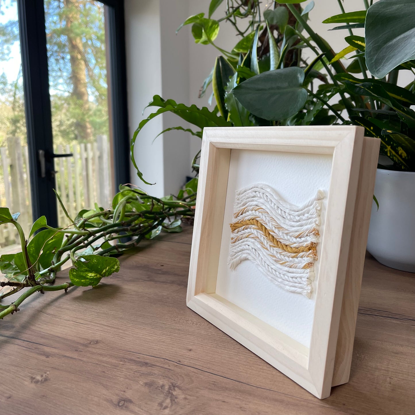 Yellow and Cream Rope Textile Art