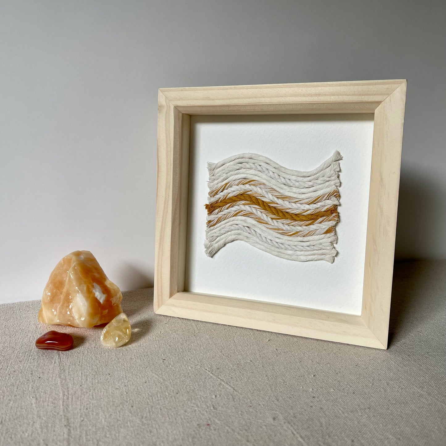 Yellow and Cream Rope Textile Art