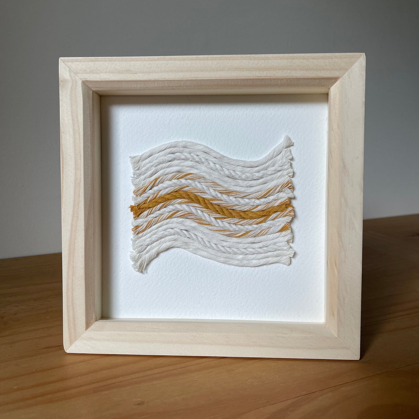 Yellow and Cream Rope Textile Art