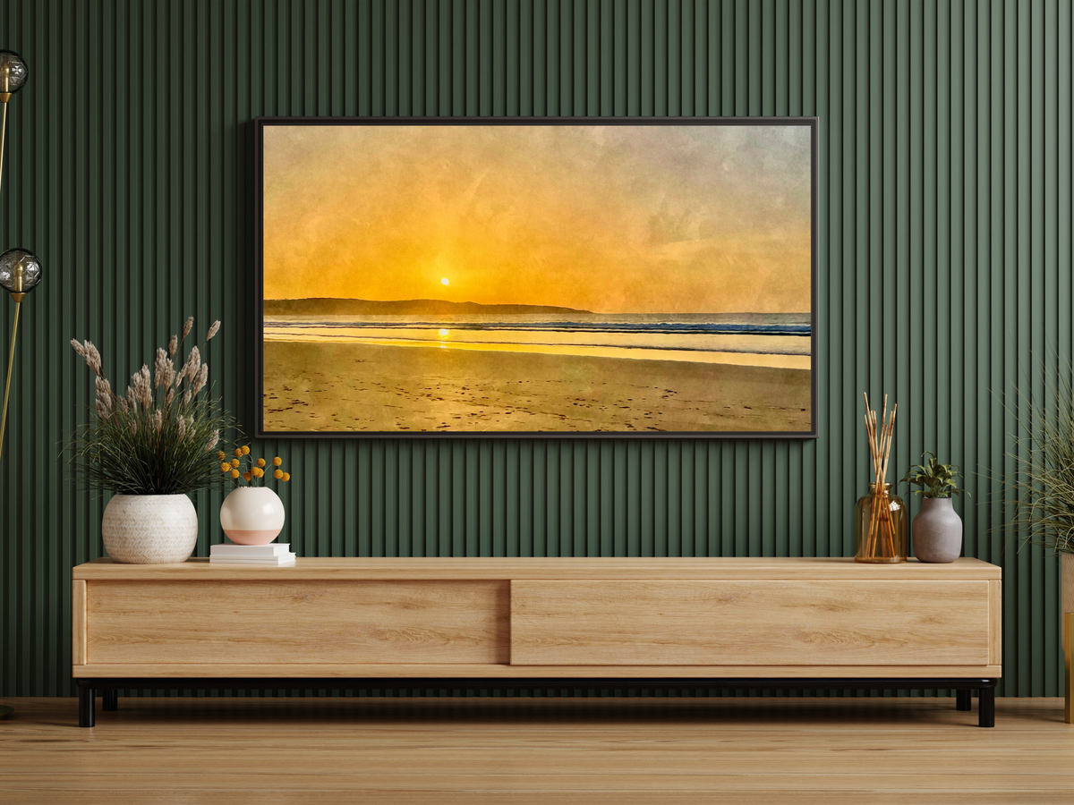 Sunset at Hayle Towans Canvas Print